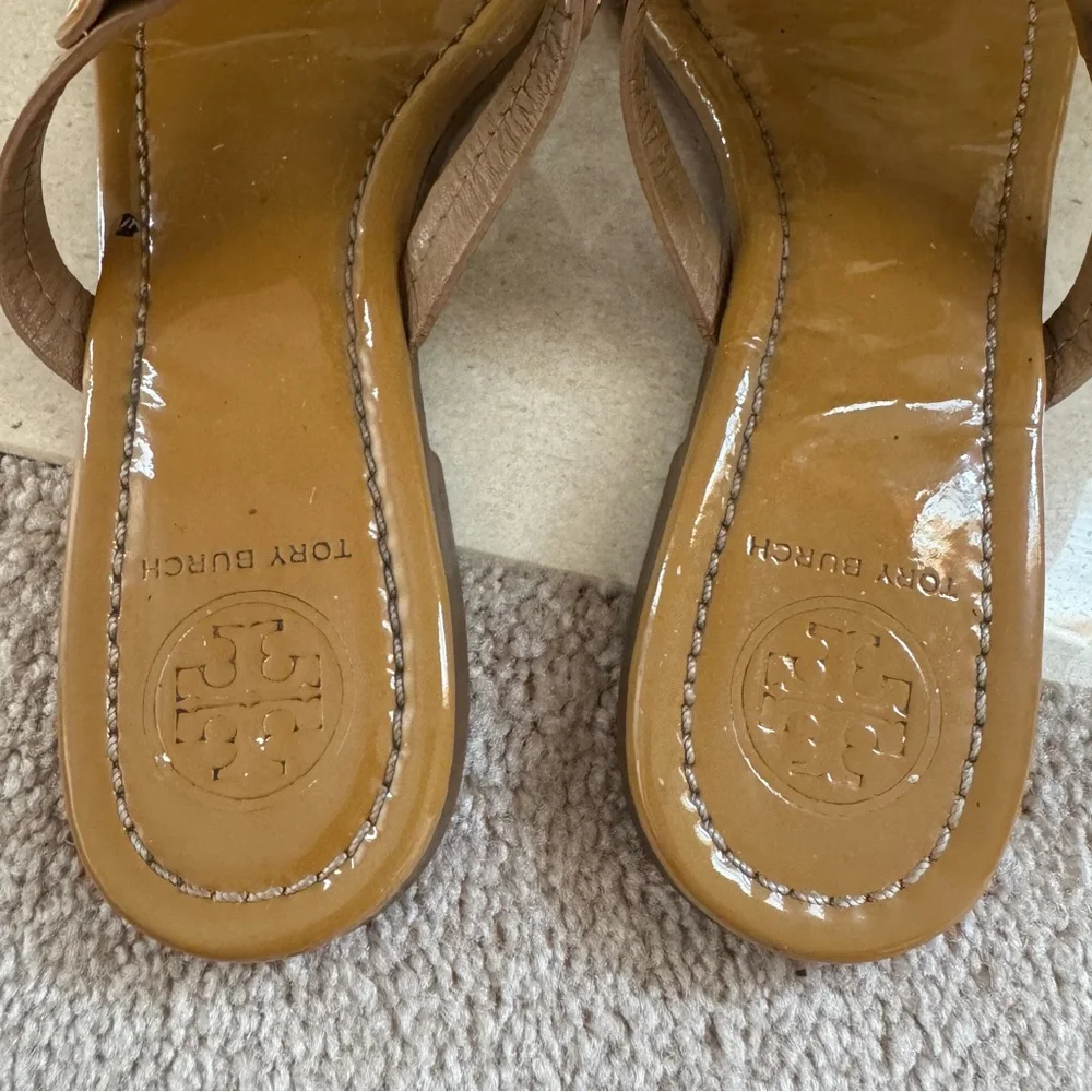 Tory Burch Miller Leather Sandals Tan